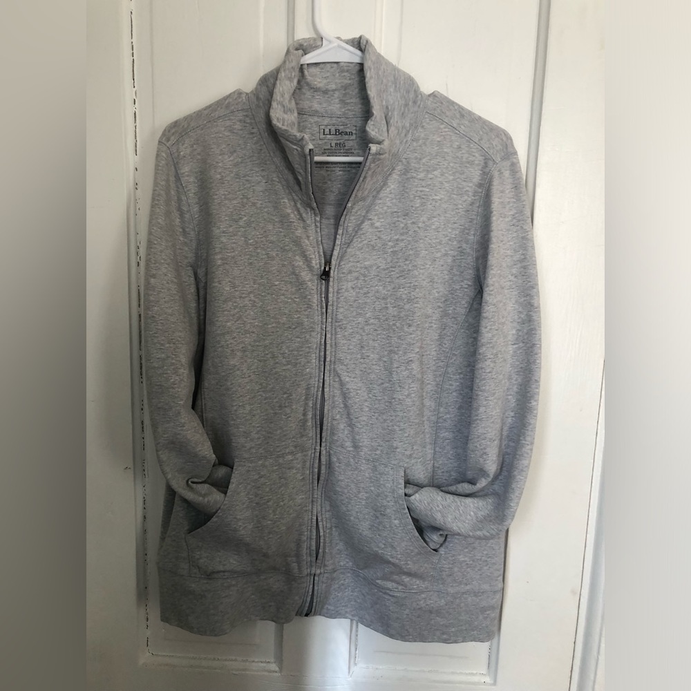 LL Bean Grey Zip Sweatshirt - Size Large